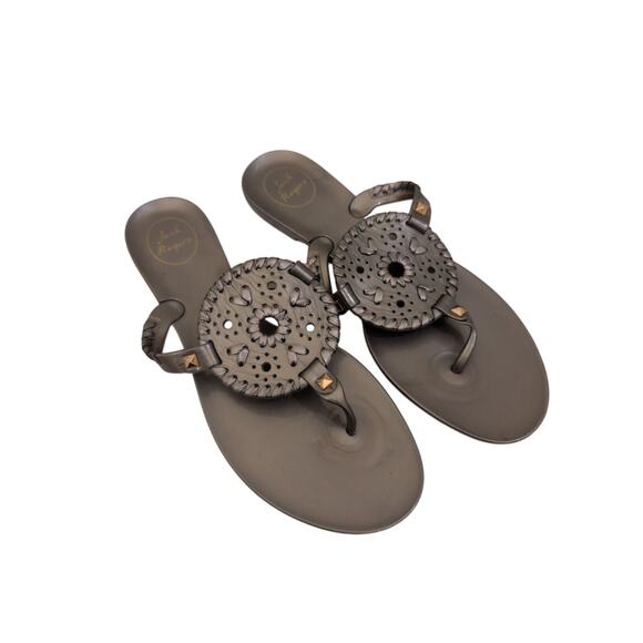 Jack Rogers Georgica Jelly Sandals in a Bronzie- Gray size 9 - Picture 1 of 3